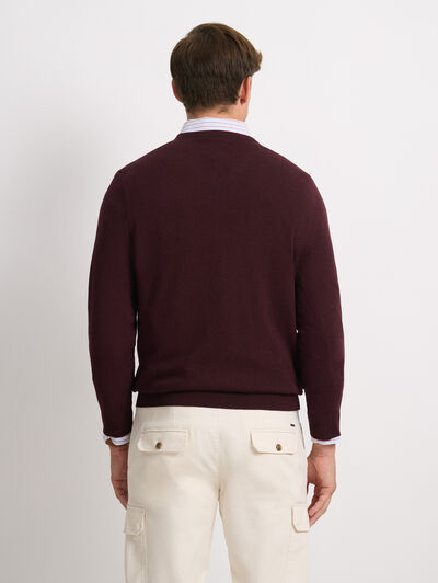 JERSEY V-NECK TRENDY BURDEOS