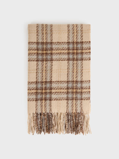 BUFANDA CUADROS BEIGE