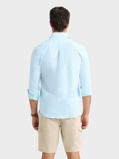 POLERA OXFORD RAYAS VERDE AGUA