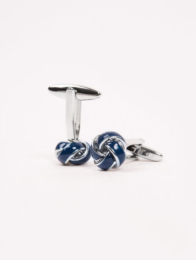 GEMELOS NUDO ESMALTE AZUL