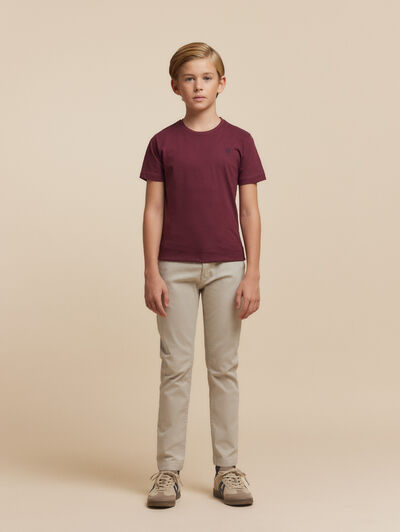 CAMISETA BASICA KIDS BURDEOS
