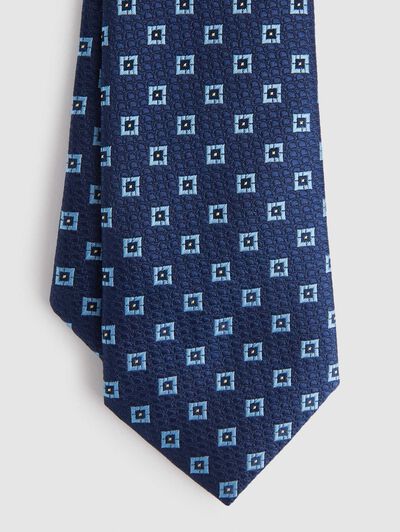 CORBATA JACQUARD MF AZUL MARINO