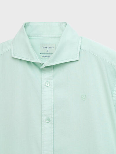 CAMISA OXFORD DYE TIE COLLAR VERDE AGUA