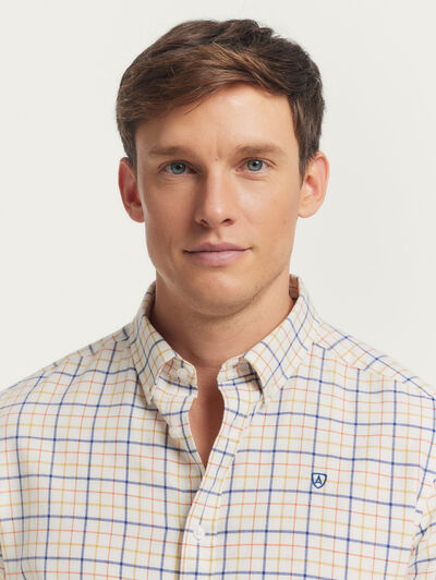 CAMISA FLANNEL CHECKS NARANJA