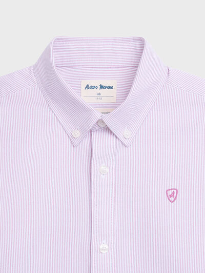 CAMISA OXFORD MIL RAYAS KIDS BURDEOS