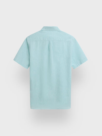 CAMISA LINO M.CORTA VERDE AGUA
