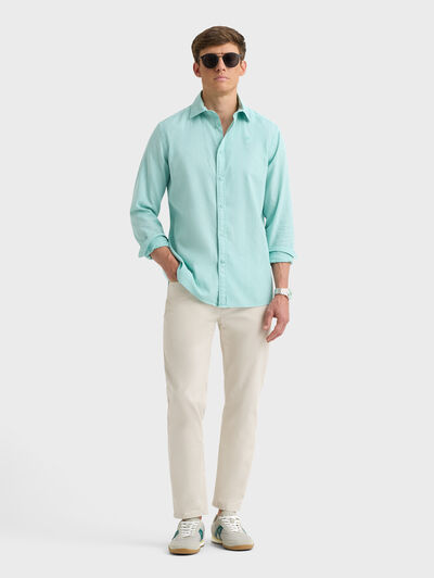 CAMISA LINO GD VERDE AGUA