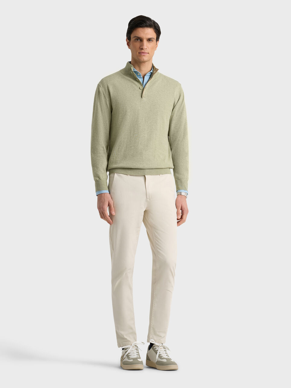 JERSEY BUTTON COLLAR