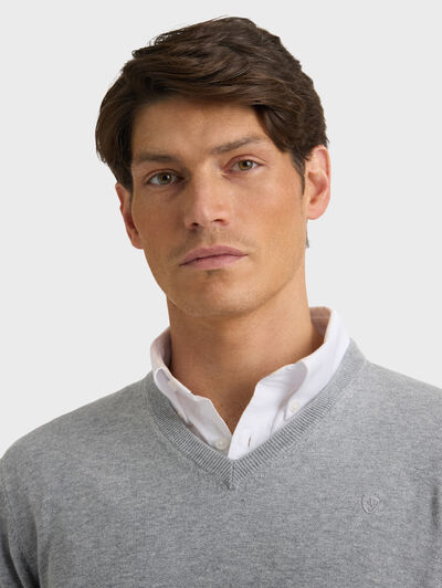 JERSEY V-NECK GRIS