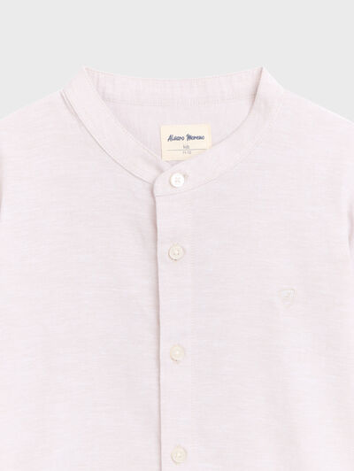 CAMISA LINO MAO KIDS BEIGE