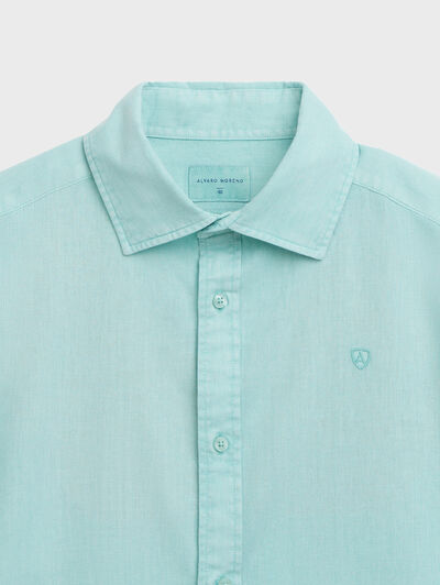 CAMISA LINO GD VERDE AGUA