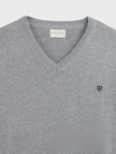 JERSEY V-NECK TRENDY GRIS