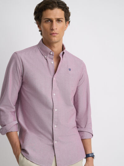 CAMISA OXFORD SOLID BURDEOS