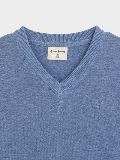 JERSEY V-NECK KIDS AZUL