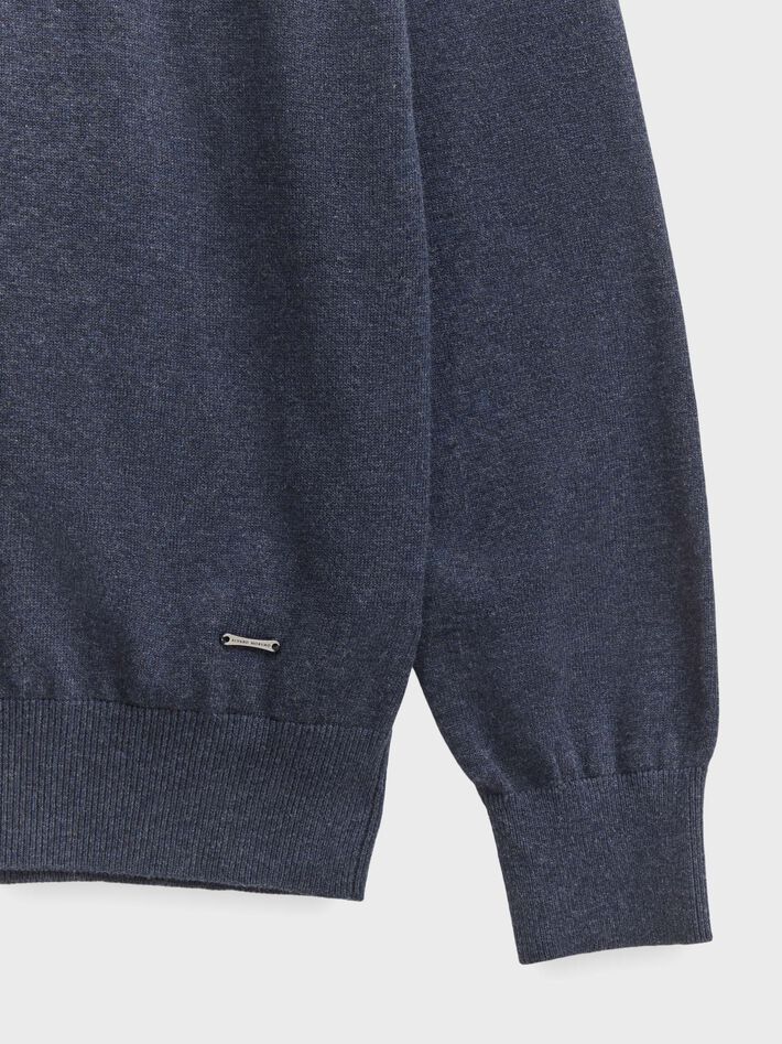 JERSEY BUTTON COLLAR AZUL