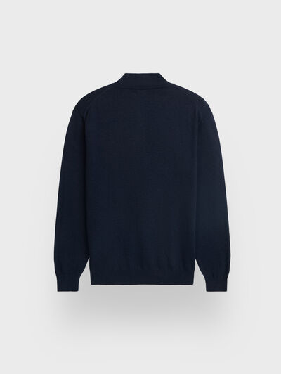JERSEY BUTTON COLLAR AZUL