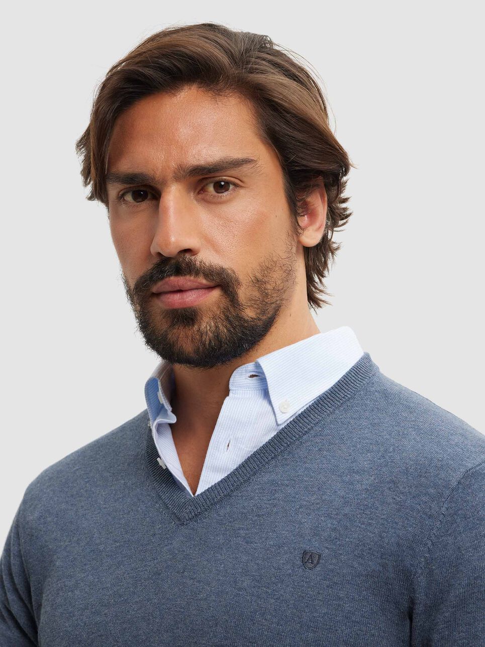 JERSEY V-NECK AZUL