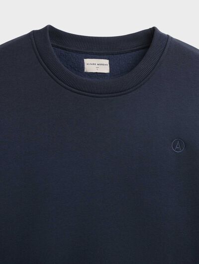 SUDADERA BASICA OVERSIZE AZUL MARINO