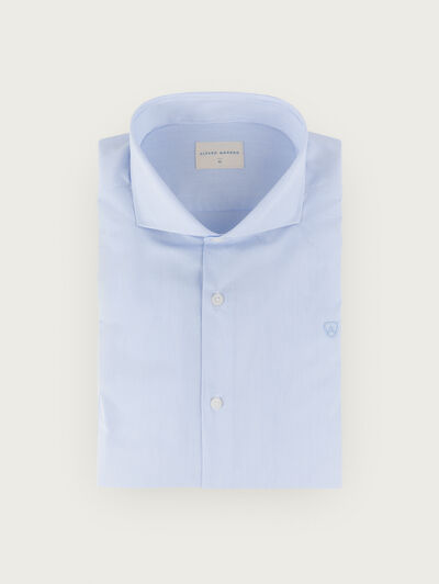 CAMISA COMFORT MICRO RAYAS CELESTE