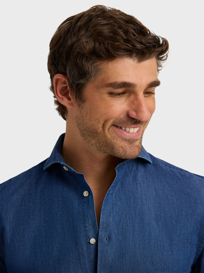 CAMISA DENIM JACK AZUL MARINO