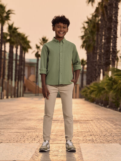 CAMISA OXFORD DYE KIDS VERDE