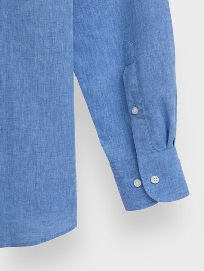 CAMISA LINO CHAMBRAY AZUL