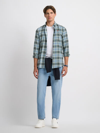 CAMISA TARTAN CHECKS VERDE AGUA