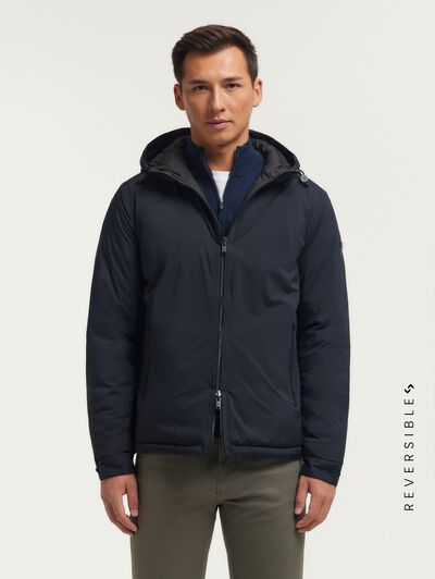 CAZADORA RATCHED REVERSIBLE AZUL MARINO | MARRÓN