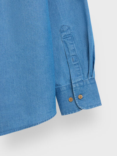 CAMISA DENIM BOLSILLOS AZUL