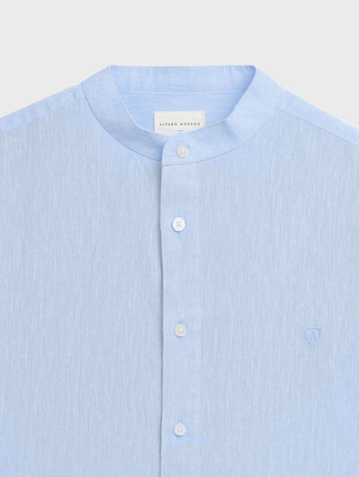 CAMISA LINO MAO CELESTE