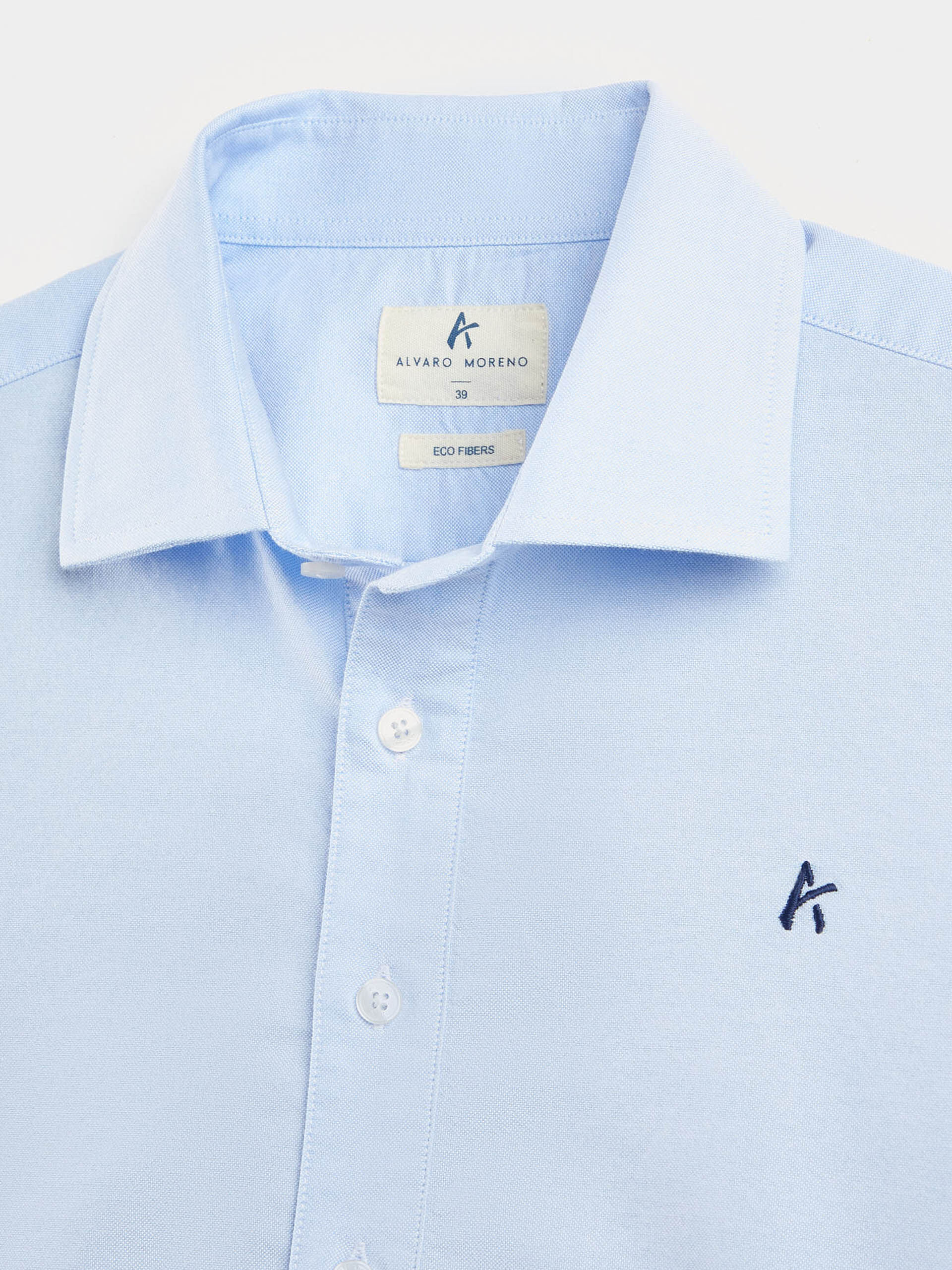 CAMISA POLERA OXFORD CELESTE