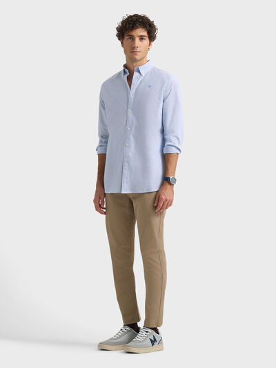 CAMISA OXFORD MIL RAYAS AZUL