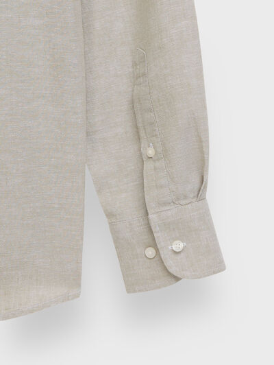 CAMISA LINO C.BOTON VERDE