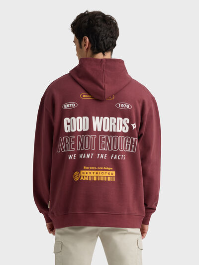SUDADERA WORDS BURDEOS