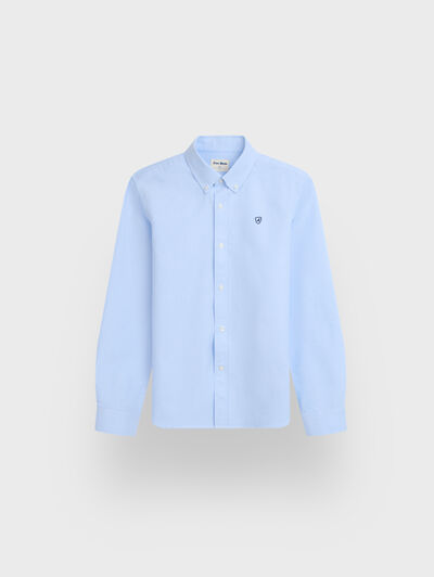 CAMISA OXFORD SOLID KIDS CELESTE