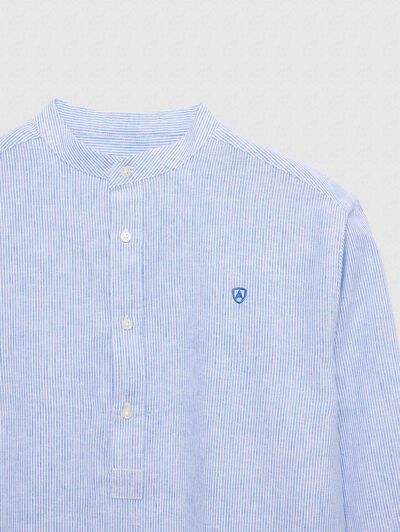 POLERA LINO RAYAS MAO AZUL