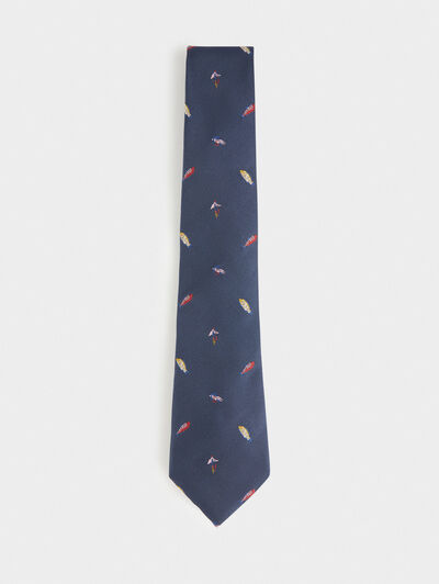 CORBATA JACQUARD MF AZUL MARINO