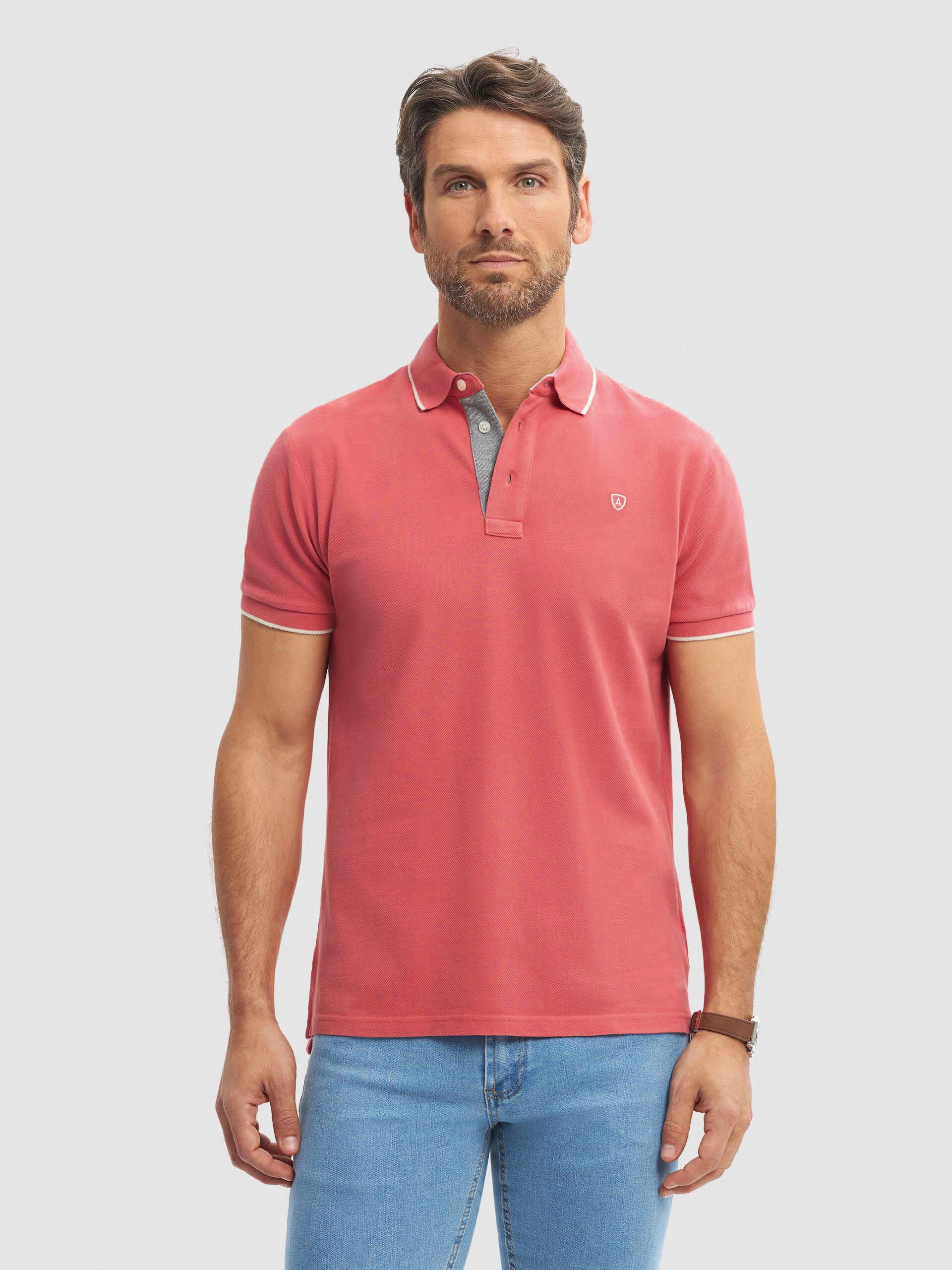 Polo coral hombre best sale
