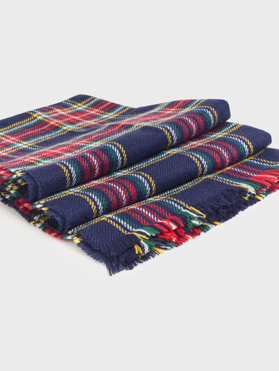 BUFANDA CHECKS AZUL MARINO