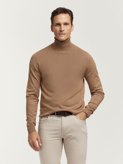JERSEY CUELLO VUELTO CAMEL