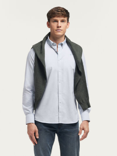 CAMISA OXFORD MIL RAYAS AZUL