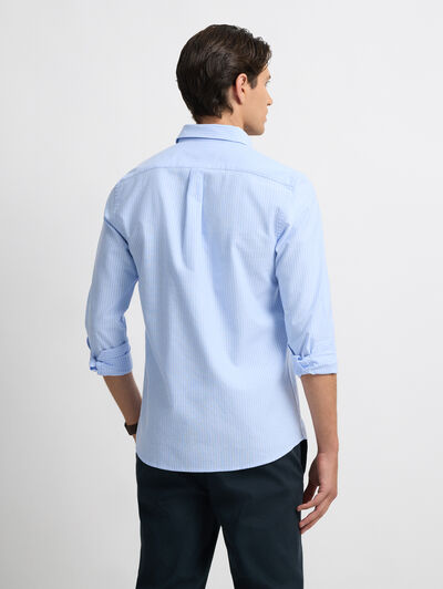 CAMISA OXFORD RAYAS DOWN CELESTE