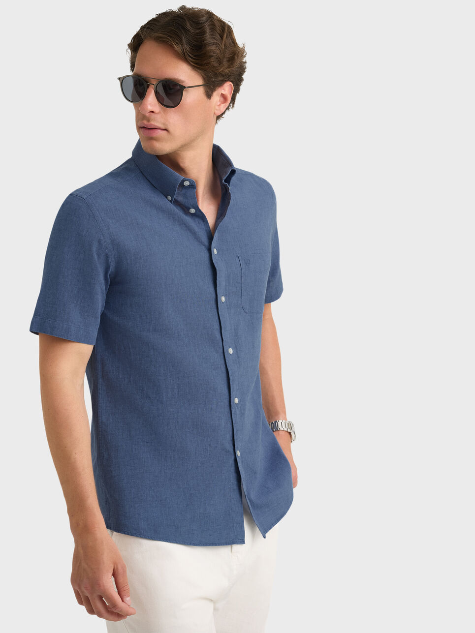 CAMISA LINO M.CORTA