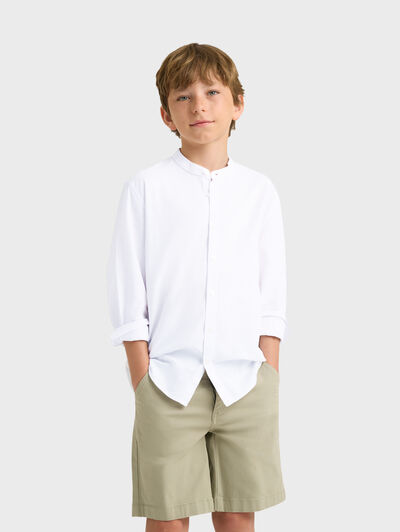 CAMISA LINO MAO KIDS BLANCO