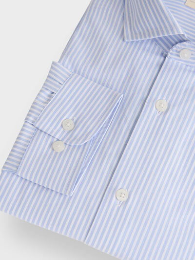 CAMISA VESTIR RAYAS KIDS CELESTE