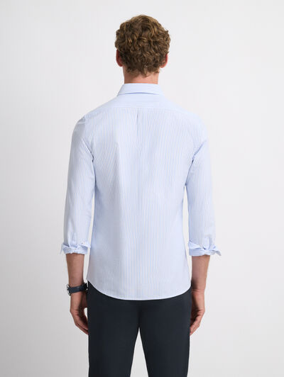 CAMISA OXFORD RAYAS CELESTE