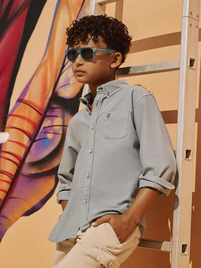 CAMISA OXFORD DYE KIDS AZUL