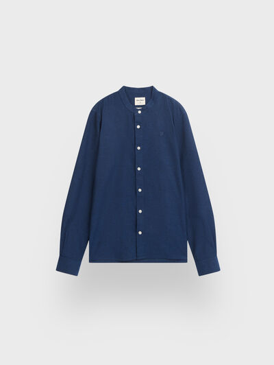 CAMISA LINO MAO KIDS AZUL MARINO