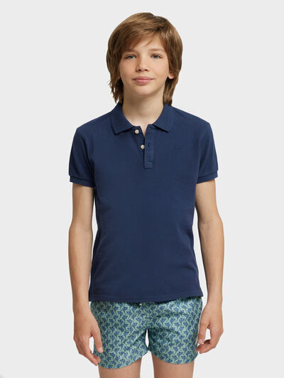 POLO STONE GD KIDS AZUL MARINO