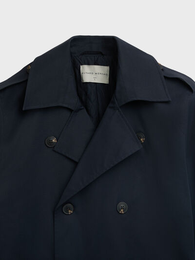 GABARDINA TRENCH AZUL MARINO